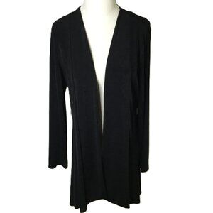 Chico's Travelers Black Pleated Long Swing‎ Open Cover Size 1